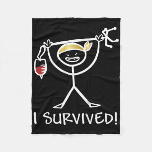 Kids Childhood Cancer Awareness I Survived Gold Ri Fleece Blanket