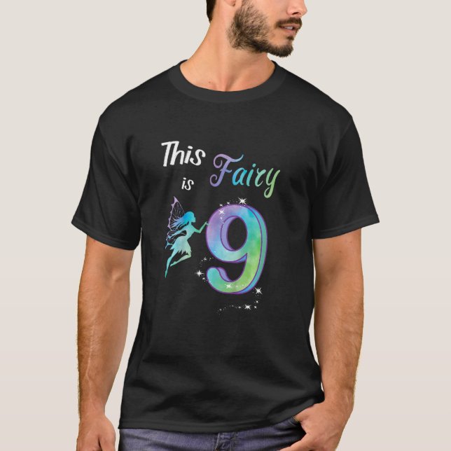 Kids Children Birthday 9 Years Fairy T-Shirt (Front)
