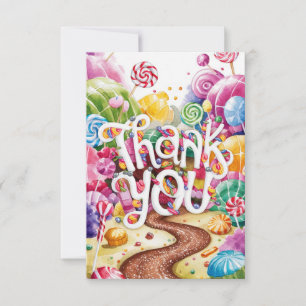 Kids Children Candyland thank you card