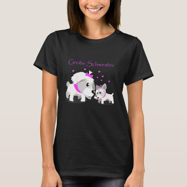 Kids Children's Big Sister  Idea Dog Puppy T-Shirt (Front)