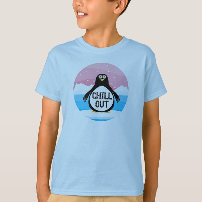 Kids Chill Out Penguin T Shirt (Front)