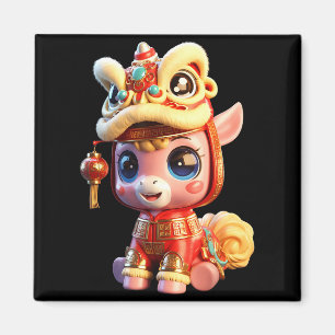Kids Chinese New Year Of Horse 2026 Lunar New Year Magnet