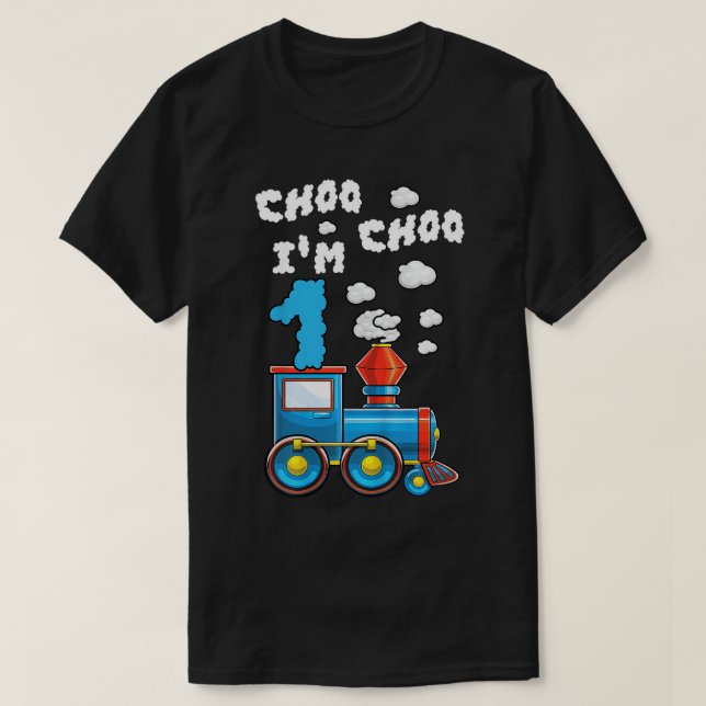 Kids Choo Choo I'm 1 Chugga Train 1 Year Old Birth T-Shirt (Design Front)