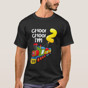 Kids Choo Choo I'm 2 Years Old Locomotive Boys Tra T-Shirt