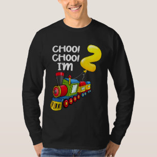 Kids Choo Choo I'm 2 Years Old Locomotive Boys Tra T-Shirt