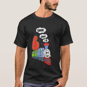 Kids Choo Choo I'm 6 Year Old Locomotive Train 6th T-Shirt