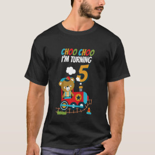 Kids Choo Choo I'm Turning 5 Locomotive Train 5th T-Shirt