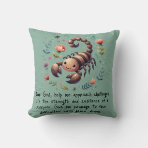Kids Christian Prayer Woodland Scorpion on Green   Cushion