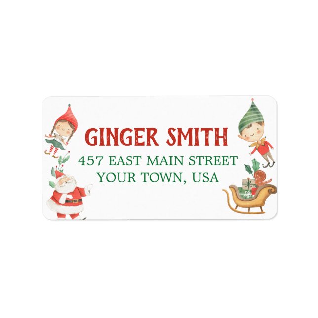 Kids Christmas Address Label (Front)