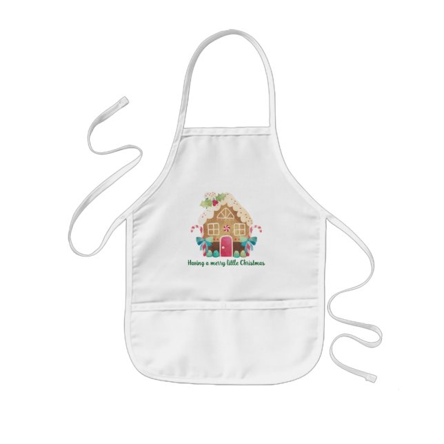 Kids Christmas Apron, Little Chef Kids Apron (Front)