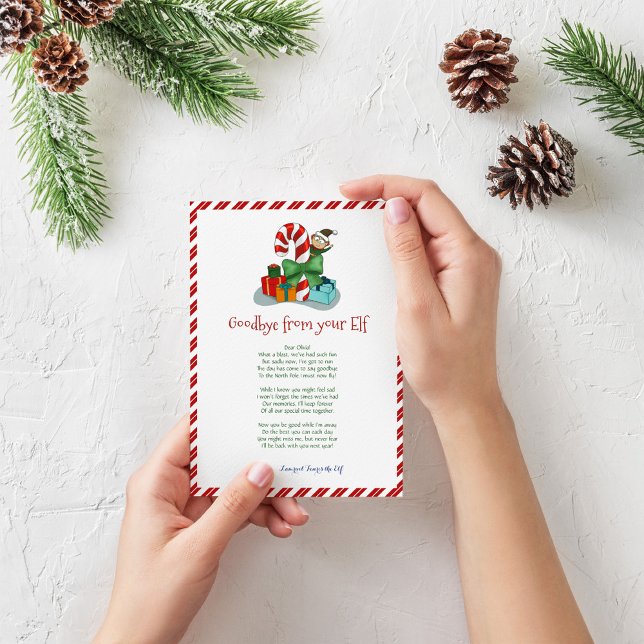Kids Christmas Boy Elf Goodbye Letter Invitation (Creator Uploaded)