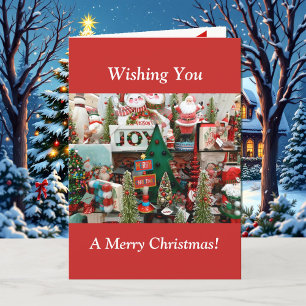 Kids Christmas Card YOUR Custom Text Santa