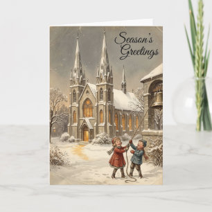 Kids Christmas Church Bells Card