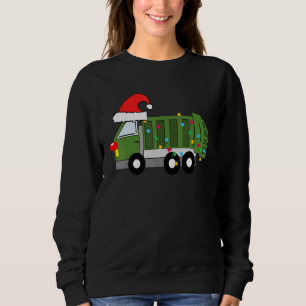 Kids Christmas City Trash Recycling Garbage Truck Sweatshirt