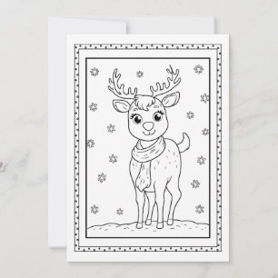 Kids Christmas Coloring Flat Note Card