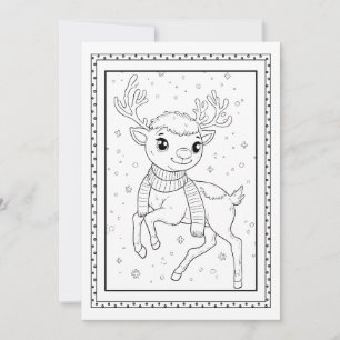 Kids Christmas Colouring Flat Note Card