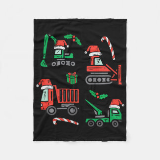 Kids Christmas Construction Vehicles Truck Xmas Bo Fleece Blanket