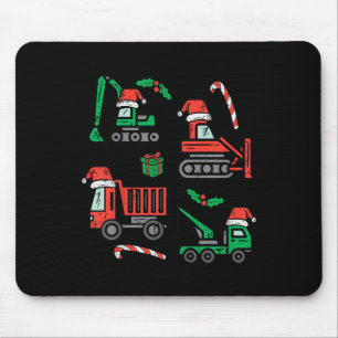 Kids Christmas Construction Vehicles Truck Xmas Bo Mouse Pad