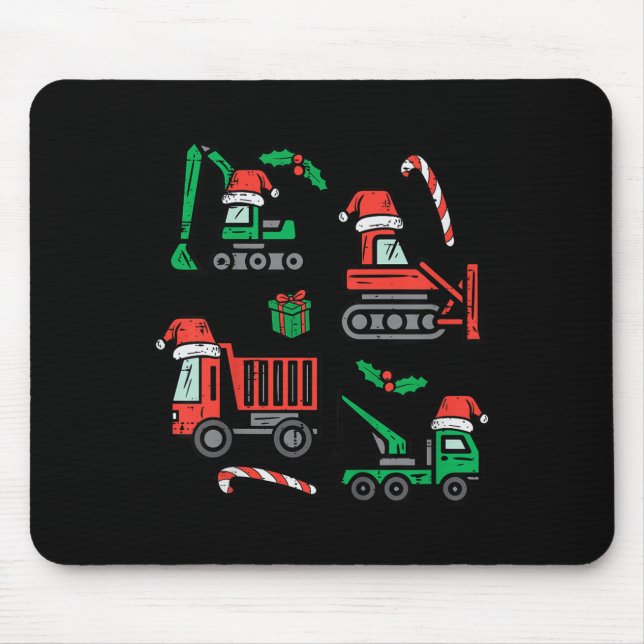 Kids Christmas Construction Vehicles Truck Xmas Bo Mouse Pad (Front)
