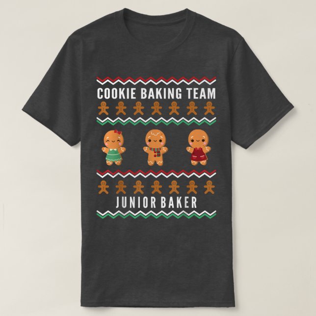 Kids Christmas Cookie Baking Team Junior Baker  T-Shirt (Design Front)