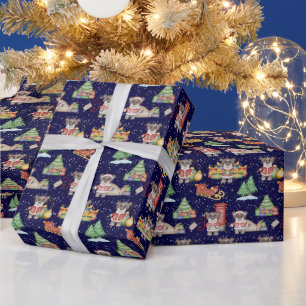 Kids Christmas Cute Festive Animals Bear Wrapping Paper