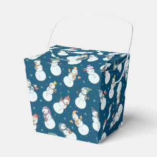 Kids Christmas Cute Snowman in Hats Favour Box