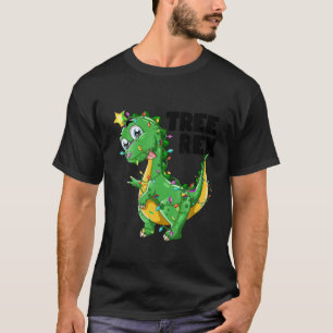 Kids Christmas Dinosaur Pyjamas Tree Rex Boys Xmas T-Shirt