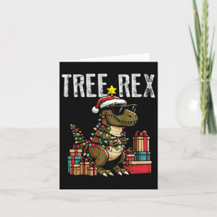 Kids Christmas Dinosaur Tree Rex Xmas Trex Toddler Card