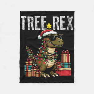 Kids Christmas Dinosaur Tree Rex Xmas Trex Toddler Fleece Blanket
