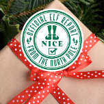 Kids Christmas Elf Nice  Square Sticker<br><div class="desc">Add a touch of holiday magic to your Christmas season with our Kids Christmas Elf Nice Classic Round Stickers. These charming stickers are the perfect way to spread cheer,  reward good behaviour,  or add a festive touch to your holiday gifts,  party favours and decorations.</div>
