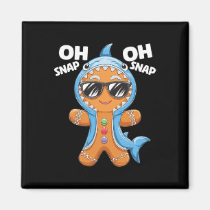 Kids Christmas Gingerbread Man Cookie Shark Oh Sna Magnet