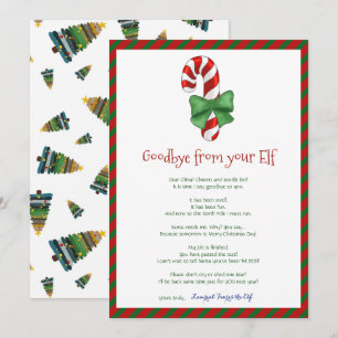 Kids Christmas Girl Boy Elf Goodbye Letter Invitation