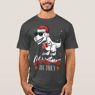 Kids Christmas In July Boys Toddler T Re Dinosaur T-Shirt