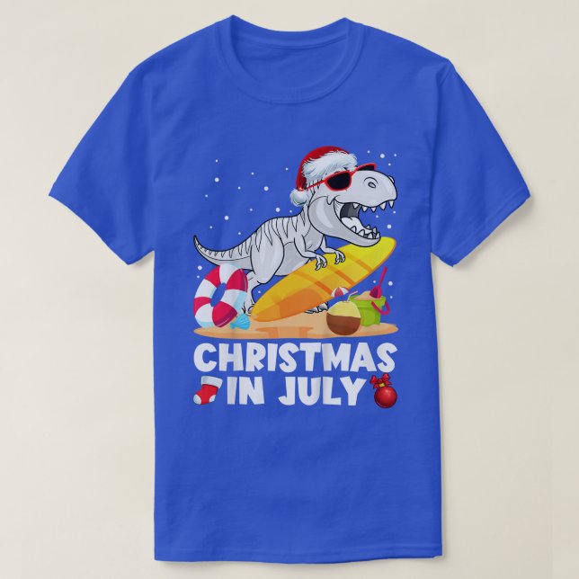 Kids Christmas In July Boys Toddler T Re Dinosaur  T-Shirt (Design Front)