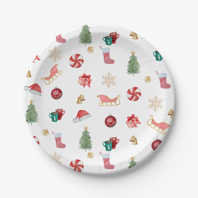 Kids Christmas Party  Paper Plate (Front)