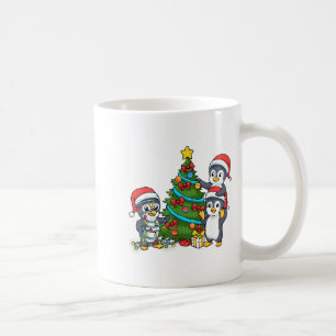Kids Christmas Penguin Christmas Tree Lights Baubl Coffee Mug