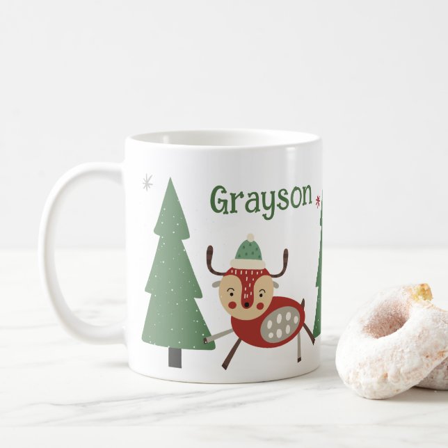 Kid's Christmas Personalised Mug (With Donut)