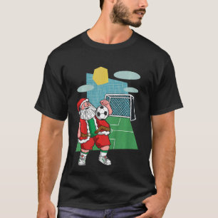 Kids Christmas Soccer Ball Santa 2022 Sport Xmas T-Shirt