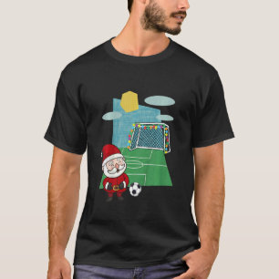 Kids Christmas Soccer Ball Santa 2022 Sport Xmas T-Shirt