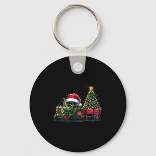 Kids Christmas Tractor Santa Xmas Farm Truck  Key Ring