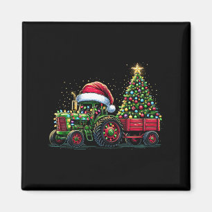 Kids Christmas Tractor Santa Xmas Farm Truck Magnet