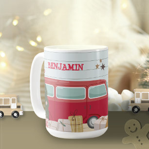 Kids Christmas Tree Adventure Bus Tent Gifts Coffee Mug