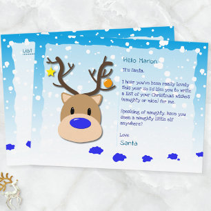 Kids Christmas Wish List to Santa Holiday Postcard