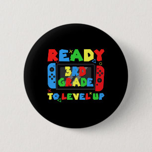 Kids Ck To School 3rd Grade Ready To Level Up Game 6 Cm Round Badge