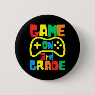 Kids Ck To School Video Game On Gamer Third Grade 6 Cm Round Badge