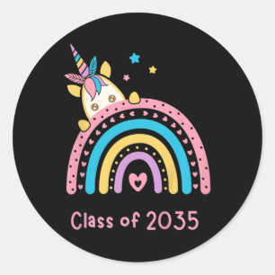 Kids Cl Of 2035 _ Kindergarten Apparel _ Back To S Classic Round Sticker