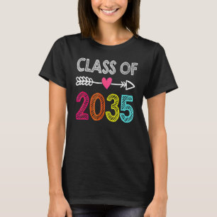 Kids Class Of 2035 Kindergarten Grow With Me Back  T-Shirt