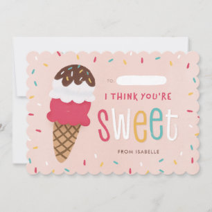 Kids Classroom Valentine with Ice Cream Sprinkles  Thank You Card