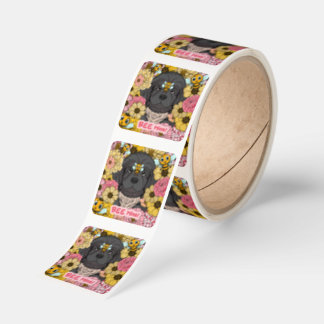 Kids Classroom Valentines Bee Dog Puppy Square Sticker