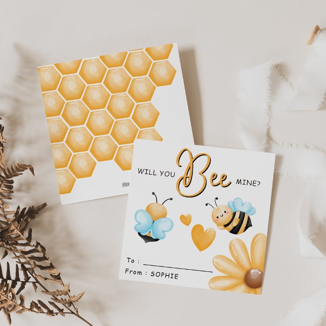 Kids Classroom Will You Bee Mine? Valentines Day Holiday Card (Creator Uploaded)